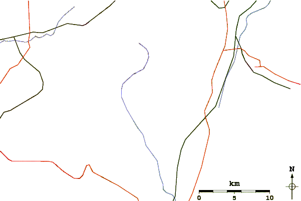 Roads and rivers around Blue Knob