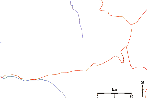 Roads and rivers around Blue Mountain (California)