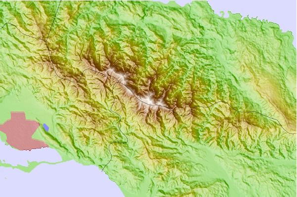 Surf breaks located close to Blue Mountain Peak