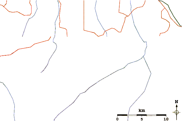 Roads and rivers around Blue Mountain (Washington)