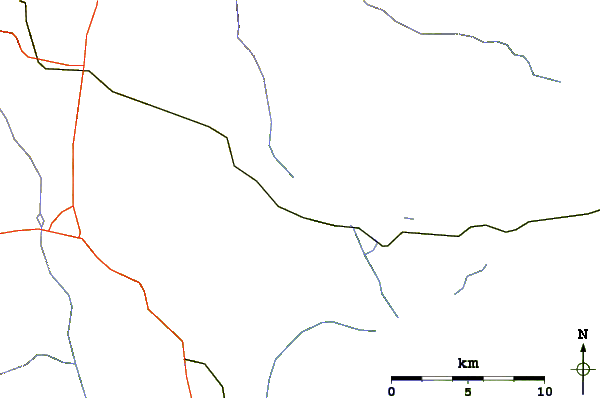 Roads and rivers around Boarstone Mountain