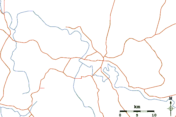 Roads and rivers around Bobby Peak