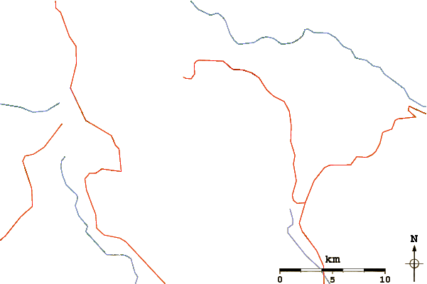 Roads and rivers around Bobotov kuk