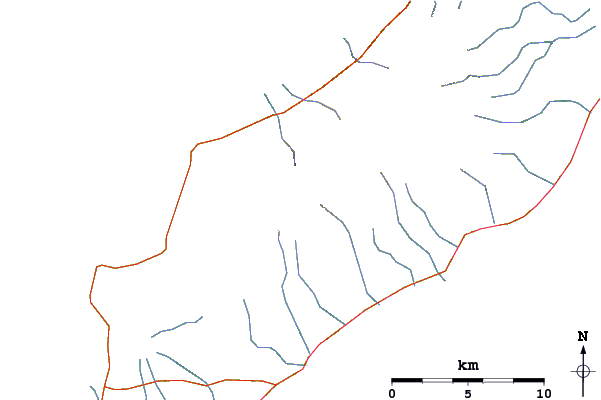 Roads and rivers around Bogatyr Ridge