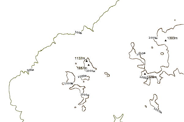 Mountain peaks around Bolshoy-kekuknaysky