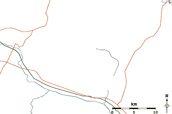 Roads and rivers around Bolton Mountain (Vermont)