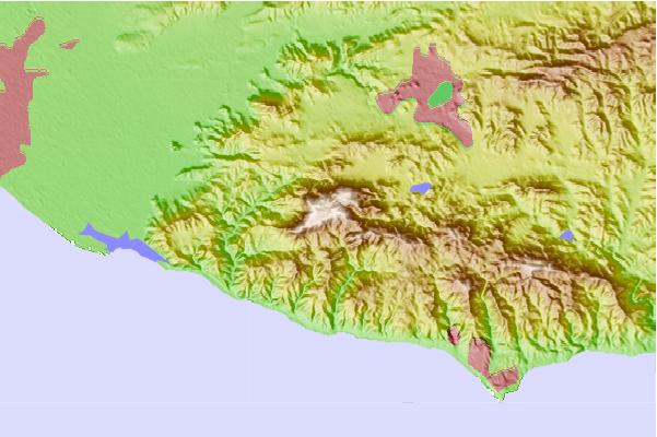 Surf breaks located close to Boney Peak