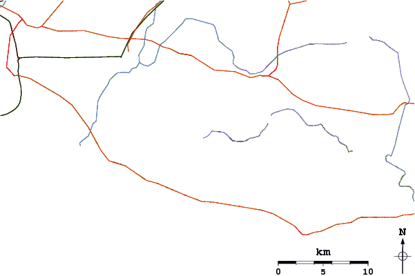 Roads and rivers around Boney Peak