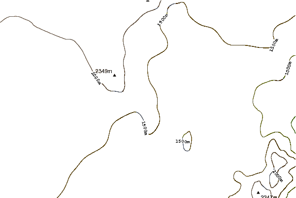 Mountain peaks around Boomerang Range