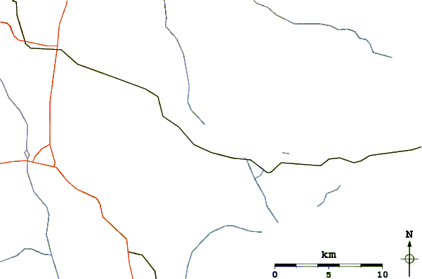 Roads and rivers around Borestone Mountain