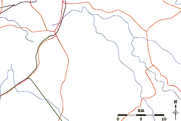 Roads and rivers around Boring Lava Field