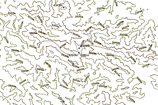 Mountain peaks around Borj