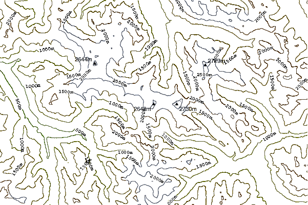 Mountain peaks around Boston Peak