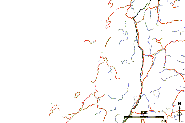 Roads and rivers around Botnkrona