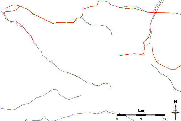 Roads and rivers around Boulder Mountain (Washington)