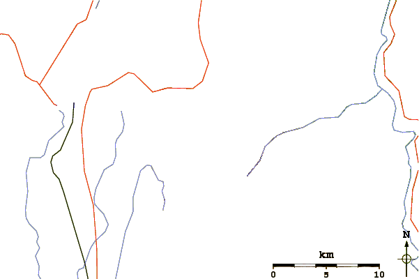 Roads and rivers around Boulder Mountain (Idaho)