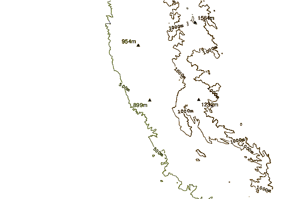 Mountain peaks around Boundary Cone