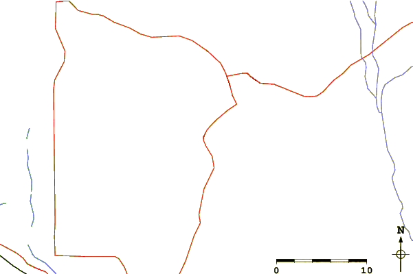 Roads and rivers around Boundary Cone
