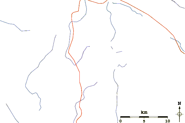 Roads and rivers around Boundary Peak (Maine)