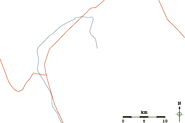 Roads and rivers around Boundary Peak