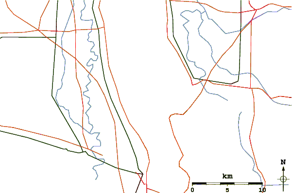 Roads and rivers around Box Elder Peak