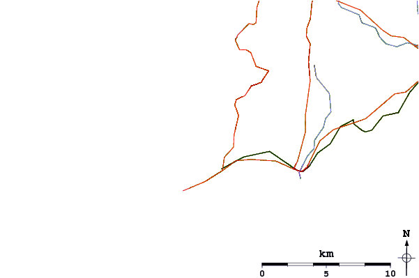 Roads and rivers around Bradda Hill