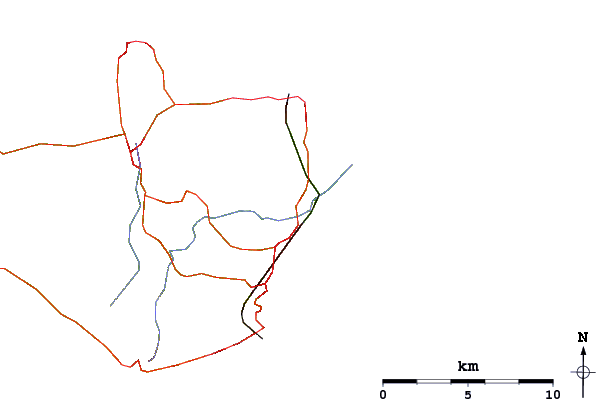 Roads and rivers around Brading Down