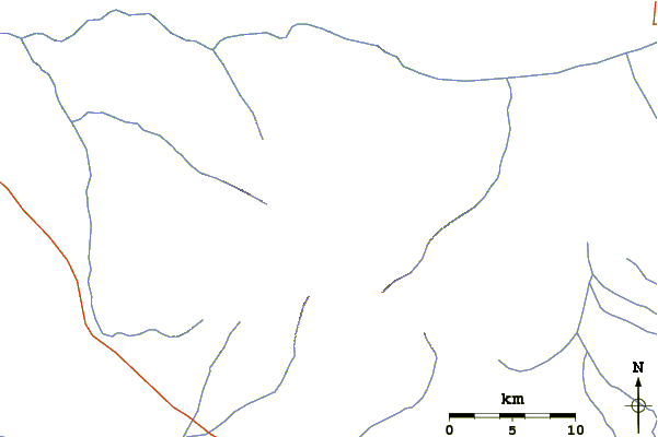 Roads and rivers around Brandberg Mountain