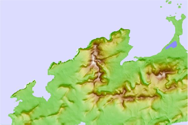 Surf breaks located close to Brandon Mountain