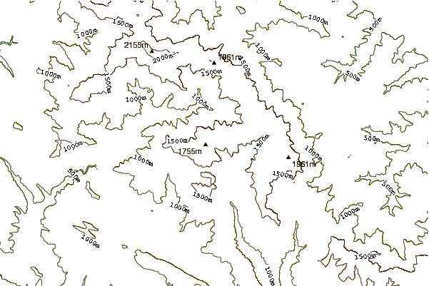 Mountain peaks around Bratkov Peak