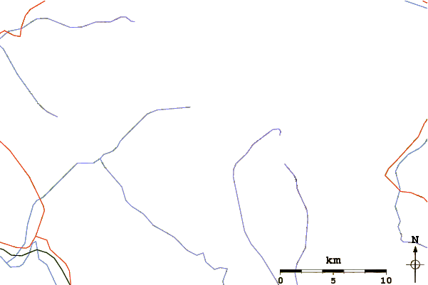 Roads and rivers around Bratkov Peak