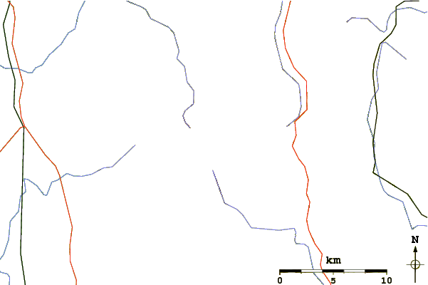 Roads and rivers around Bread Loaf Mountain (Vermont)