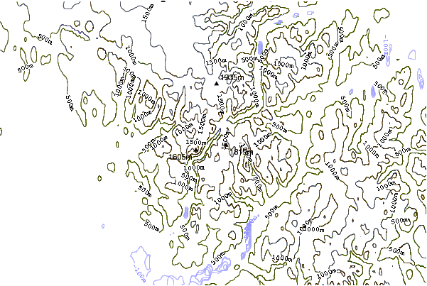 Mountain peaks around Breidablik Peak