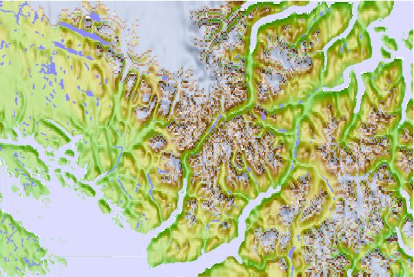 Surf breaks located close to Breidablik Peak