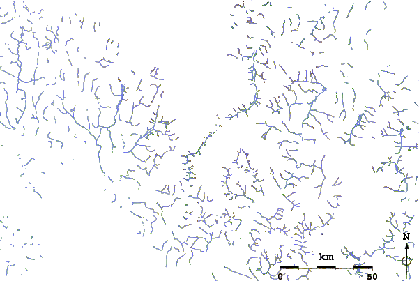 Roads and rivers around Breidablik Peak