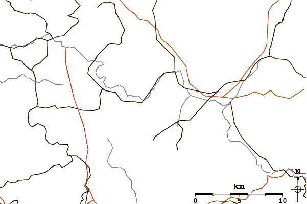 Roads and rivers around Breiteberg