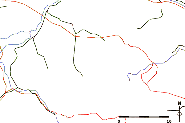 Roads and rivers around Breitenstein (Swabian Jura)