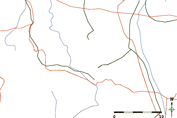 Roads and rivers around Breitenstein (mountain)