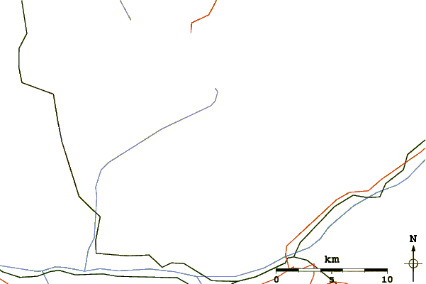 Roads and rivers around Breithorn (Lötschental)