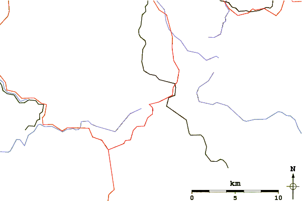 Roads and rivers around Bremberg (Rothaargebirge)