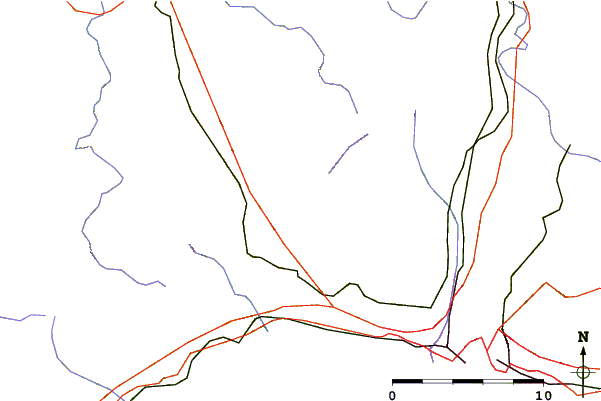 Roads and rivers around Bric del Terma