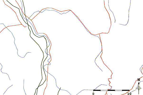 Roads and rivers around Bric delle Camere