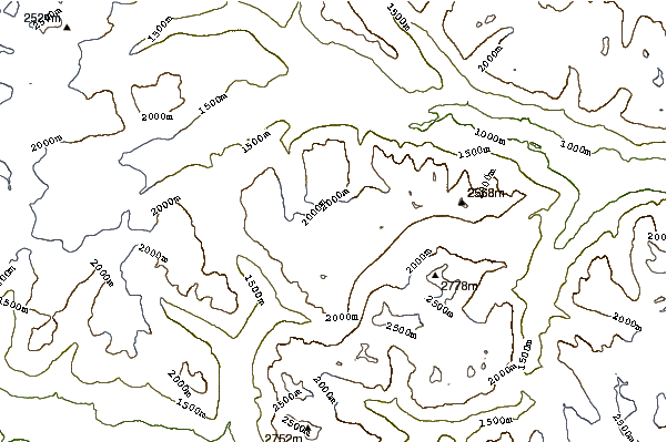 Mountain peaks around Bridge River Cones