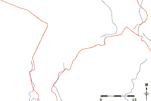 Roads and rivers around Brier Knob (Avery County, North Carolina)