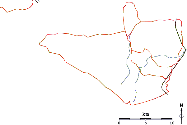 Roads and rivers around Brighstone Down (Isle of Wight)