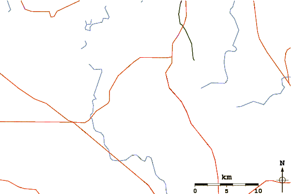 Roads and rivers around Brindley Mountain