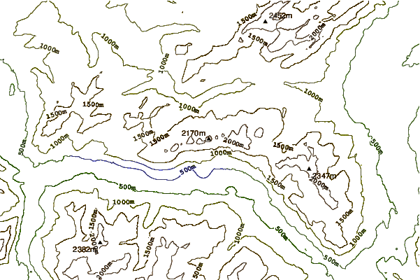 Mountain peaks around Brisi