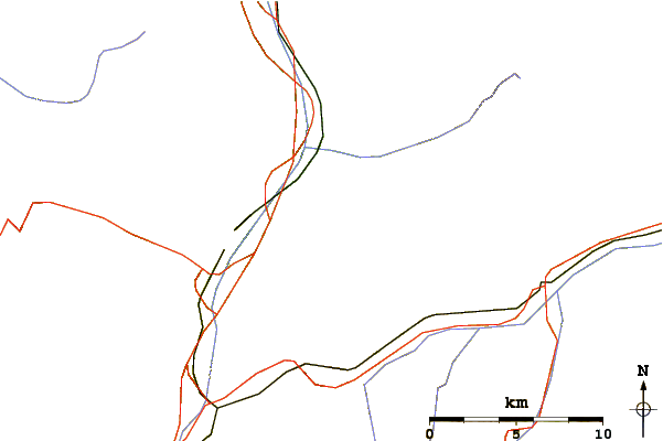 Roads and rivers around Bristen