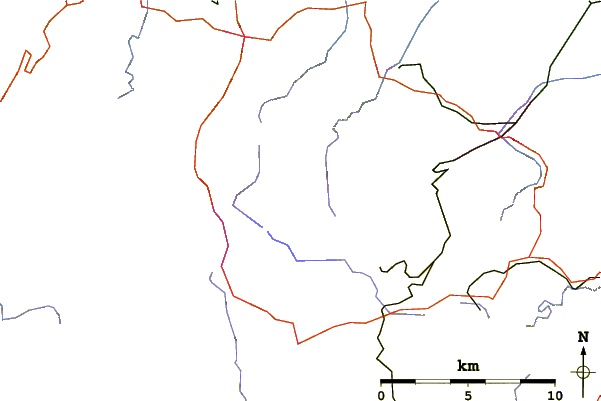 Roads and rivers around Brocken