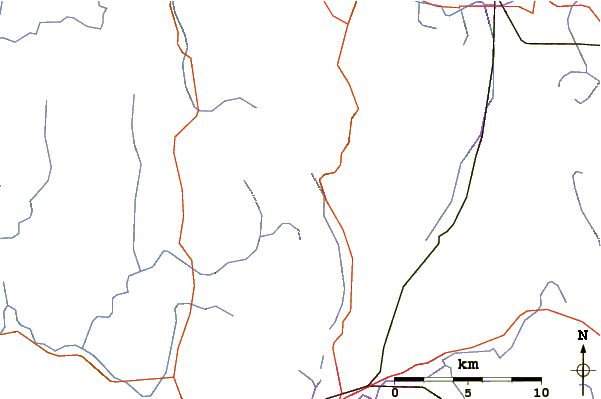 Roads and rivers around Brodie Mountain